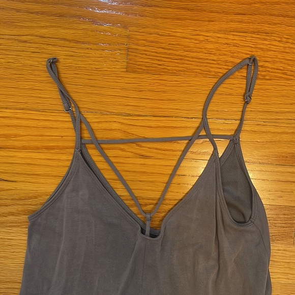 Hollister Charcoal Gray Strappy Swing Jersey Dress w/ Y Front and Back Detail - Picture 5 of 7